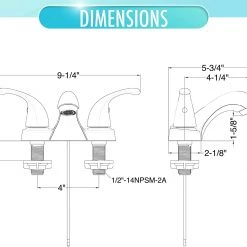 Homewerks Aqua Vista Two Handle Bathroom Sink Faucet, Brushed Nickel 5 Homewerks Aqua Vista Two Handle Bathroom Sink Faucet, Brushed Nickel -Home Improvement Sales Shop 33130010 1