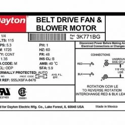 Dayton 3K771 Belt Drive Motor, 1/4 HP, Split-Phase 5 Dayton 3K771 Belt Drive Motor, 1/4 HP, Split-Phase -Home Improvement Sales Shop 3320130 3