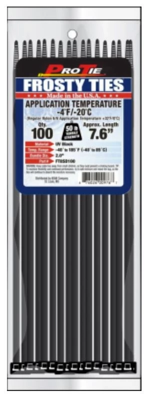 ProTie Frosty Tie Standard Duty Cable Tie, 100 Pack 3 ProTie Frosty Tie Standard Duty Cable Tie, 100 Pack