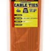 ProTie 11.8" Orange Standard Duty Cable Tie, 100 Pack -Home Improvement Sales Shop 33280011