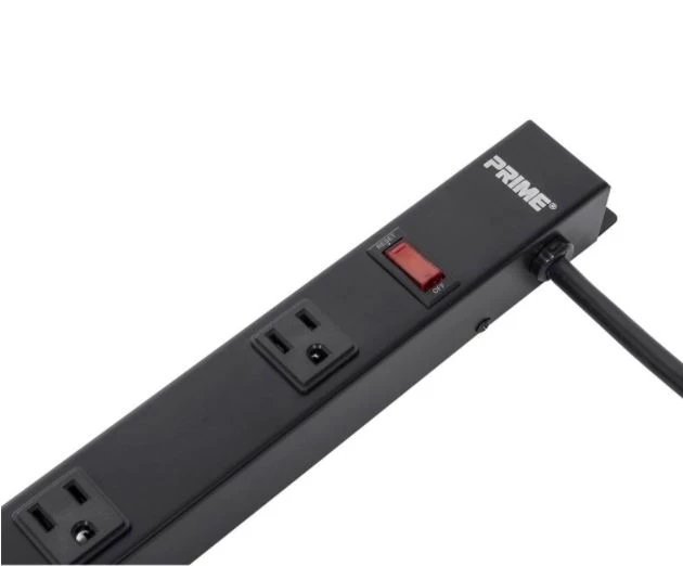 Prime Wire 12-Outlet Metal Power Strip with 14-3 SJT 6-Feet Cord 4 Prime Wire 12-Outlet Metal Power Strip with 14-3 SJT 6-Feet Cord - Image 2