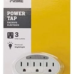 Prime Outlet Power Tap with Photocell Nightlight, White -Home Improvement Sales Shop 34750070 1