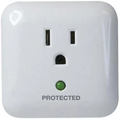 Prime Wire 1-Outlet Large Appliance Surge Protector with Surge Alarm, White