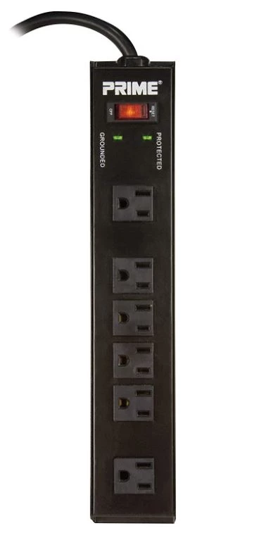 Prime Wire 6-Outlet Metal Power Workshop Surge Protector w/14-3 SJT 15-Ft. Cord, Black 3 Prime Wire 6-Outlet Metal Power Workshop Surge Protector w/14-3 SJT 15-Ft. Cord, Black