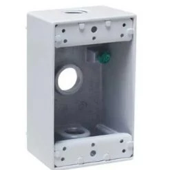 Hubbell 1-Gang Weatherproof Box with Threaded Outlets 6 Hubbell 1-Gang Weatherproof Box with Threaded Outlets -Home Improvement Sales Shop 36870123