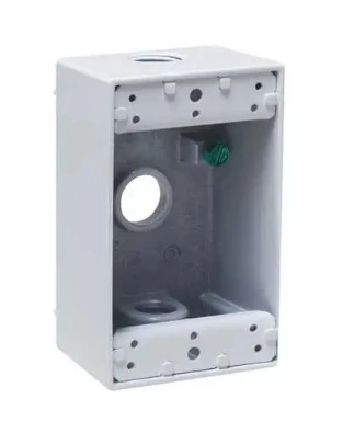 Hubbell 1-Gang Weatherproof Box with Threaded Outlets 4 Hubbell 1-Gang Weatherproof Box with Threaded Outlets - Image 2
