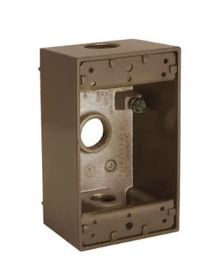 Hubbell 1-Gang Weatherproof Box with Threaded Outlets 5 Hubbell 1-Gang Weatherproof Box with Threaded Outlets - Image 3