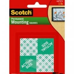 3M Scotch® Indoor Mounting Squares, 1 in x 1 in, White 16 Pack