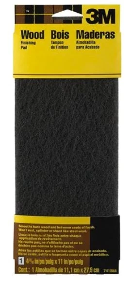 3M Fine Hand Sanding Wood Finishing Pad, 4.375 in x 11 in, Gray 3 3M Fine Hand Sanding Wood Finishing Pad, 4.375 in x 11 in, Gray