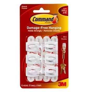 3M Command Mini Hooks 3 3M Command Mini Hooks