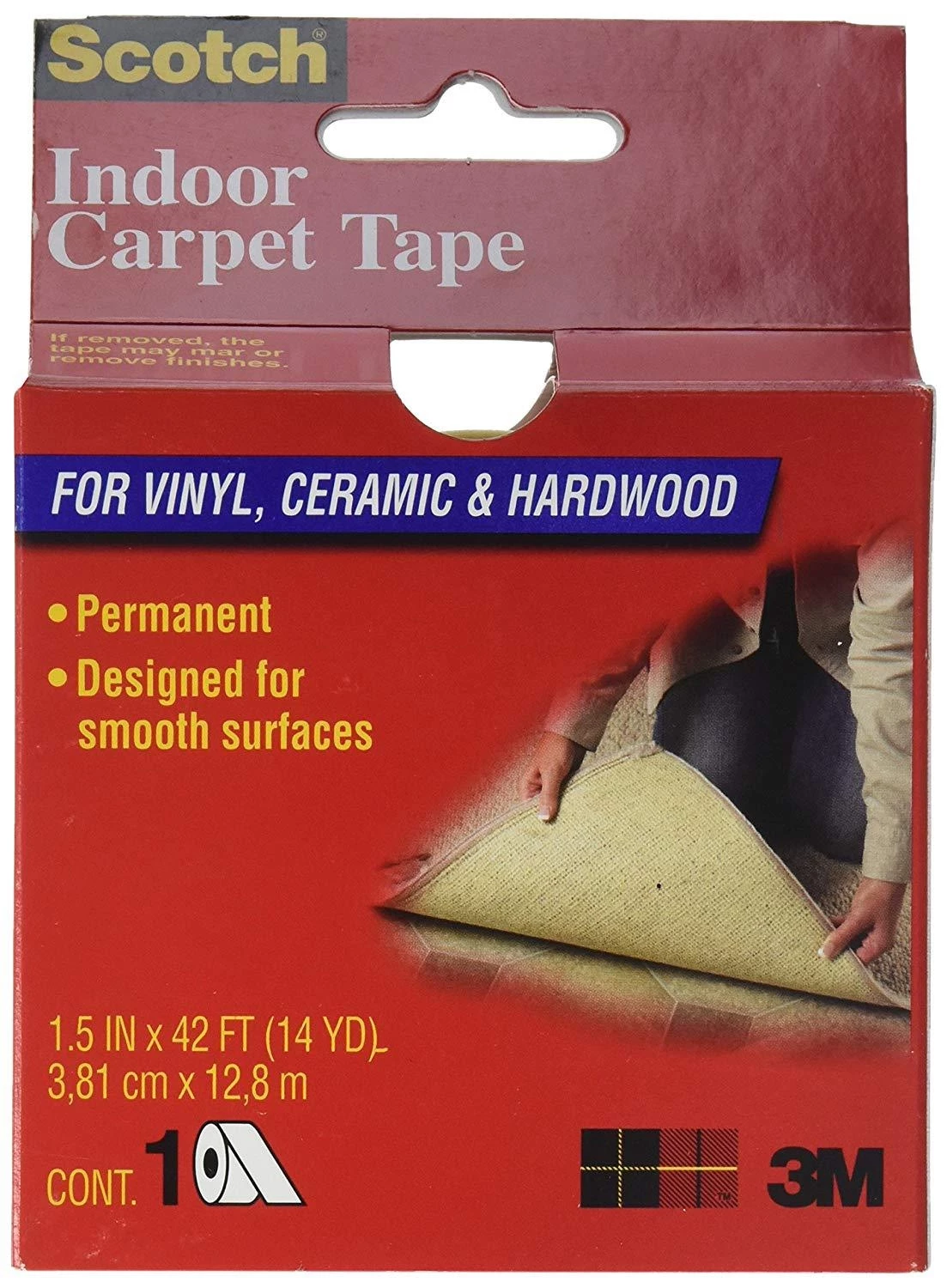 3M Scotch General Purpose Carpet Tape - 1 1/2" x 42' 3 3M Scotch General Purpose Carpet Tape - 1 1/2" x 42'