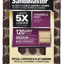3M SandBlaster Ultra Flexible Medium Sanding Sponge, 4-1/2″ x 2-1/2″ x 1″ -Home Improvement Sales Shop 3790987 120 1
