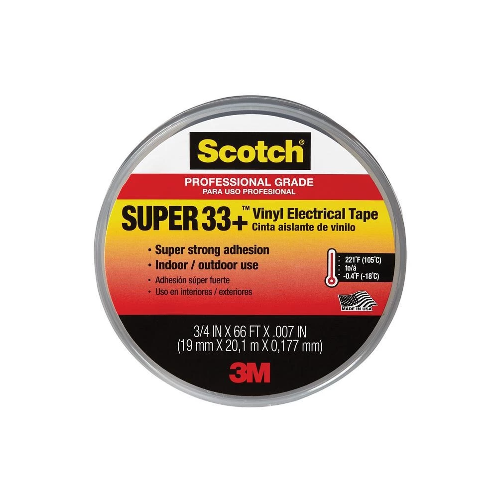 3M Scotch Super 33+ Vinyl Electrical Tape - 3/4" x 66' 3 3M Scotch Super 33+ Vinyl Electrical Tape - 3/4" x 66'