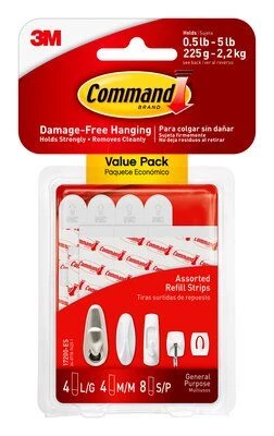 3M Command™ Small, Medium and Large Refill Strips 3 3M Command™ Small, Medium and Large Refill Strips