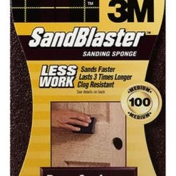 3M SandBlaster Sanding Sponge, 3-3/4″ x 2-5/8″ x 1″