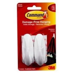 3M Command Medium White Designer Hooks
