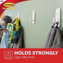 3M Command Large General Purpose Hooks - 3 Pack -Home Improvement Sales Shop 3793712 3 1