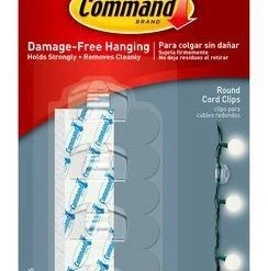 3M Command Clear Round Cord Clips - 4 Clips