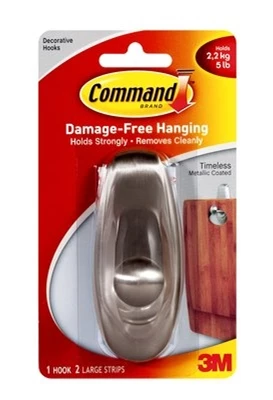 Command Timeless Large Hook - Brushed Nickel 5 Command Timeless Large Hook - Brushed Nickel - Image 3