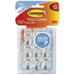 3M Command Small Clear Wire Hooks 9 Pack -Home Improvement Sales Shop 3793839 3