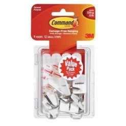 3M Command Small White Wire Hooks 9 Pack -Home Improvement Sales Shop 3793840 3