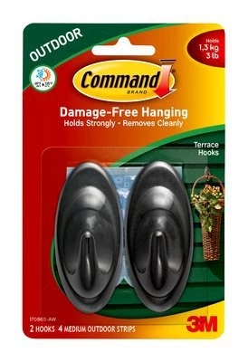 3M Command Outdoor Medium Slate Terrace Hook 4 3M Command Outdoor Medium Slate Terrace Hook - Image 2