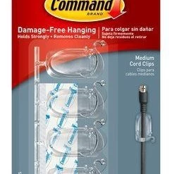 3M Command Clear Cord Clips - Medium