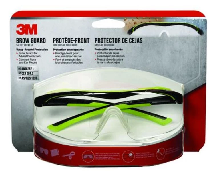3M Brow Guard Clear Safety Glasses 3 3M Brow Guard Clear Safety Glasses