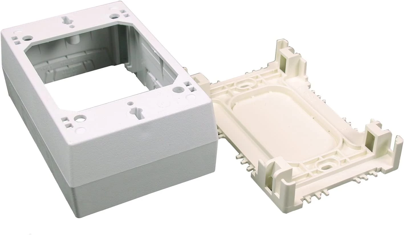 Wiremold NM2 Plastic On-Wall Single-Gang Outlet, Ivory 3 Wiremold NM2 Plastic On-Wall Single-Gang Outlet, Ivory