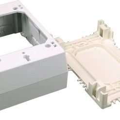 Wiremold NM2 Plastic On-Wall Single-Gang Outlet, Ivory