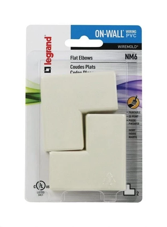 Wiremold NM6 CordMate Flat Elbow – 2 Pack 3 Wiremold NM6 CordMate Flat Elbow – 2 Pack
