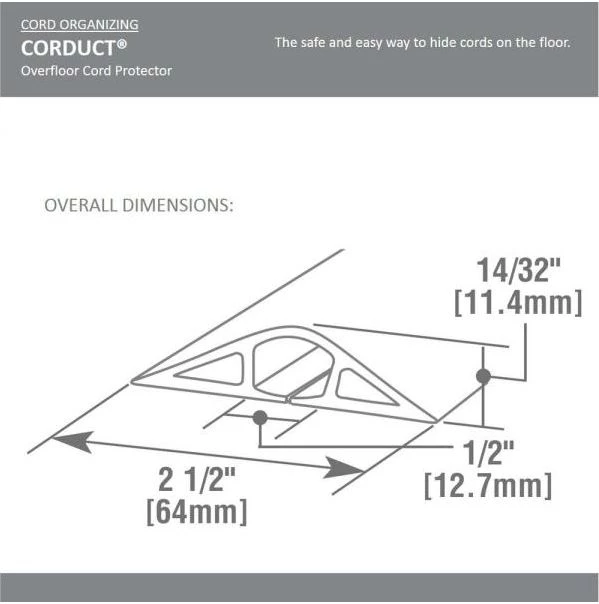 Wiremold Corduct CDI-5 5 ft. Channel Over-Floor Cord Protector 9 Wiremold Corduct CDI-5 5 ft. Channel Over-Floor Cord Protector - Image 7