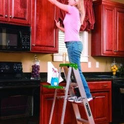Louisville 4' Aluminium Step Ladder w/ Molded Pail Shelf -Home Improvement Sales Shop 40900005 2 1
