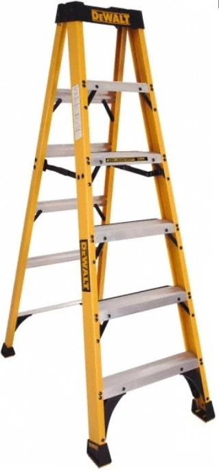 Louisville 6' DeWalt Fiberglass Step Ladder 300 lb Load Capacity 3 Louisville 6' DeWalt Fiberglass Step Ladder 300 lb Load Capacity