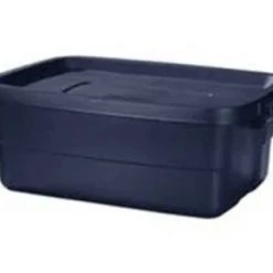 Rubbermaid Roughneck Storage Tote, Dark Indigo Metallic, 10-Gallons