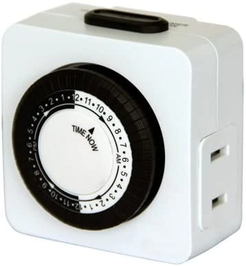 Tru Guard Indoor 24-Hour Mechanical Timer with 2-Outlets, 125V 3 Tru Guard Indoor 24-Hour Mechanical Timer with 2-Outlets, 125V