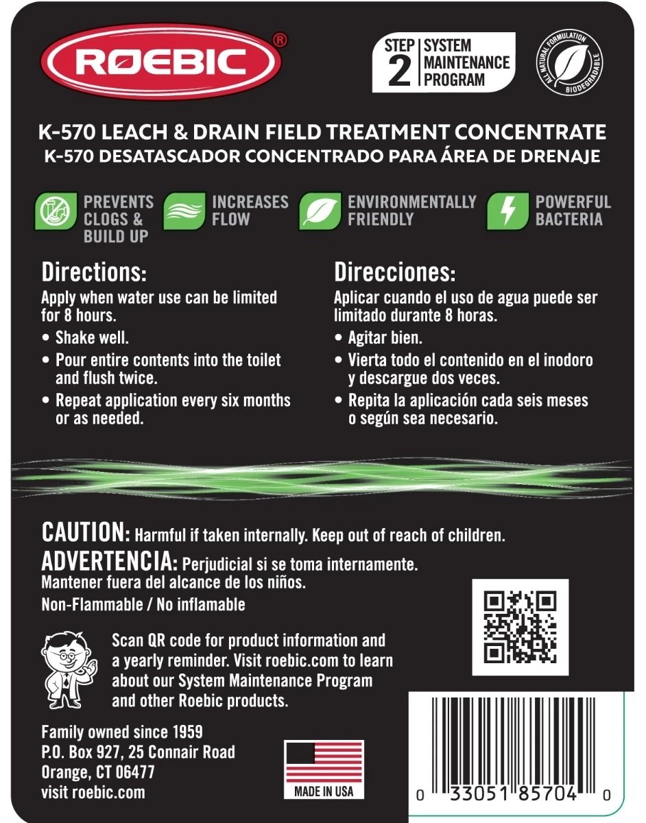 Roebic Leach and Drain Field Treatment, 32 Oz. 4 Roebic Leach and Drain Field Treatment, 32 Oz. - Image 2