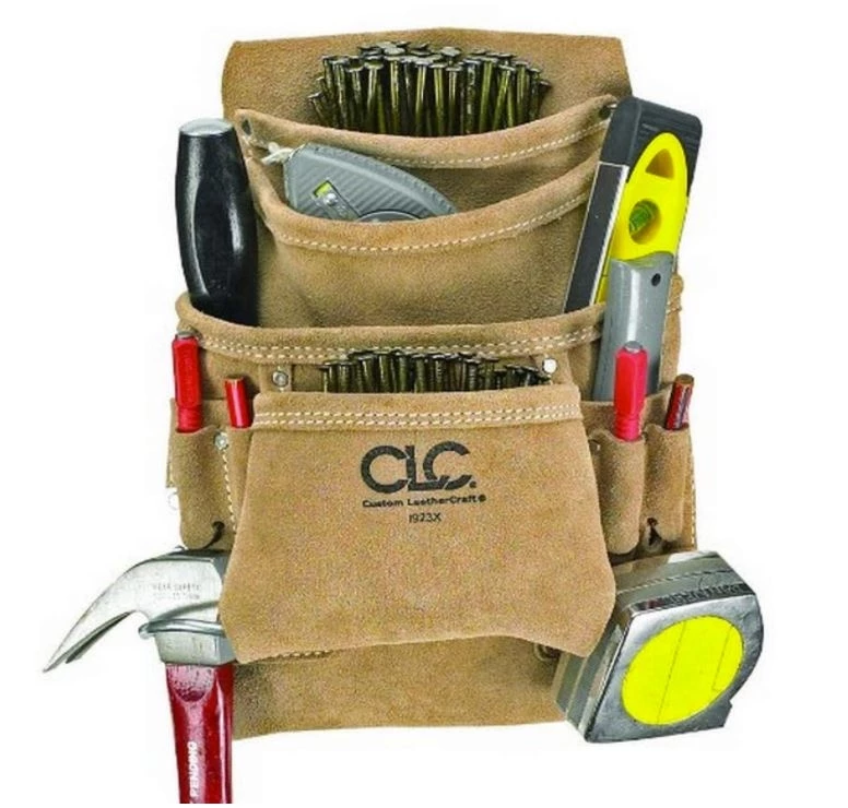 CLC 10 Pocket Suede Carpenter's Nail and Tool Bag 3 CLC 10 Pocket Suede Carpenter's Nail and Tool Bag
