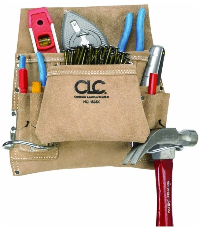 CLC 8 Pocket Suede Carpenter's Nail And Tool Bag 3 CLC 8 Pocket Suede Carpenter's Nail And Tool Bag