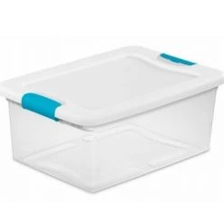 Sterilite Latching Storage Box See-Thru Base, 15-qt