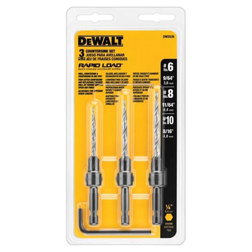 DeWalt 3 Pc Steel Countersink Set 3 DeWalt 3 Pc Steel Countersink Set