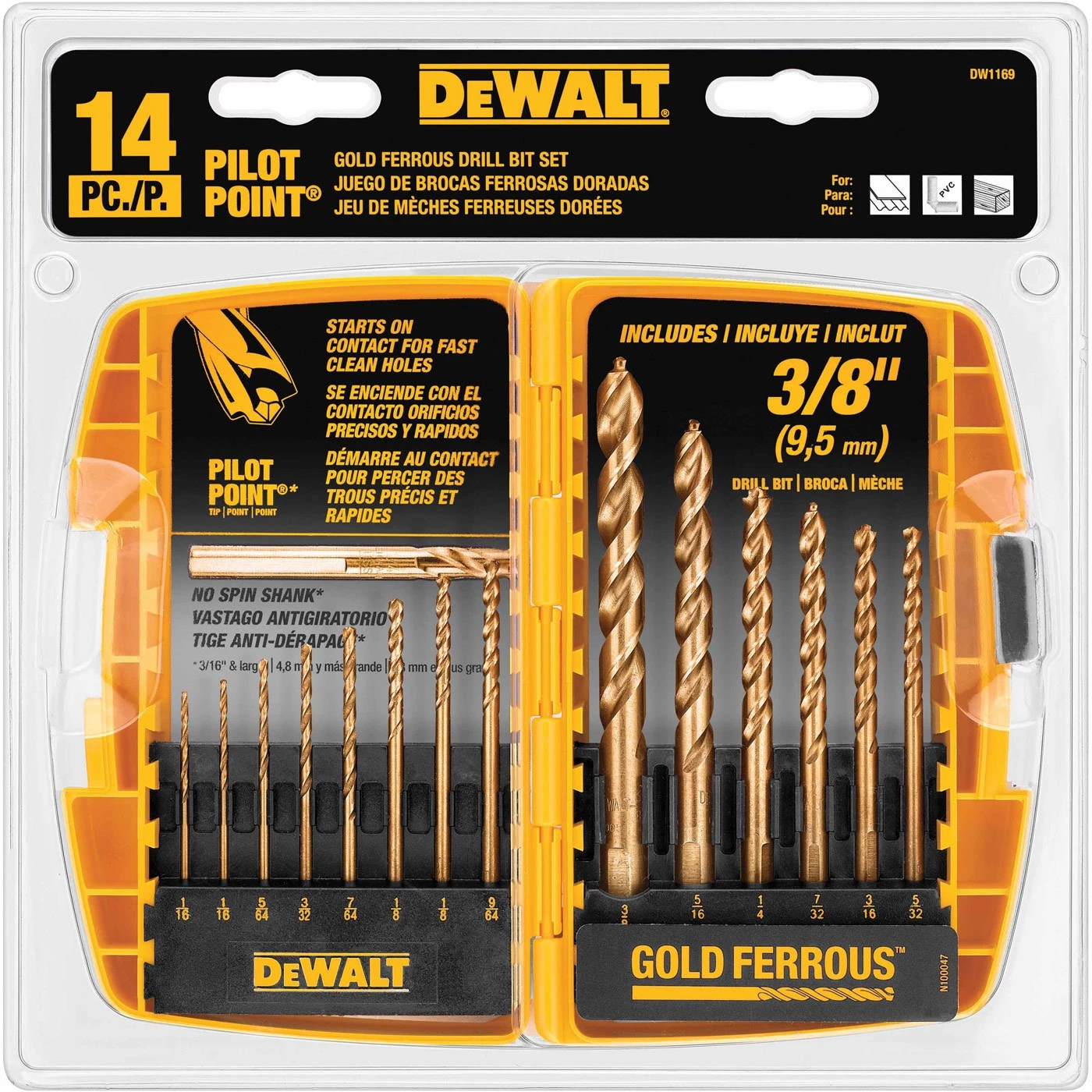 DeWalt 14 pc Pilot Point Drill Bit Set 3 DeWalt 14 pc Pilot Point Drill Bit Set