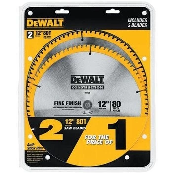 DeWalt 12" 80T Circular Saw Blade, 2 Pack 3 DeWalt 12" 80T Circular Saw Blade, 2 Pack