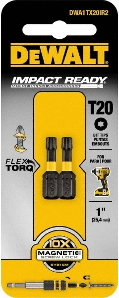 DeWalt Flextorq Screwdriving Bit Torx Tip 2 Pack 3 DeWalt Flextorq Screwdriving Bit Torx Tip 2 Pack