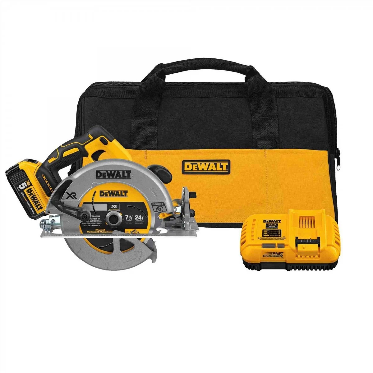 Dewalt 20V Max 7 1/4 Cordless Circular Saw Kit with 5.0 AH Battery 3 Dewalt 20V Max 7 1/4 Cordless Circular Saw Kit with 5.0 AH Battery