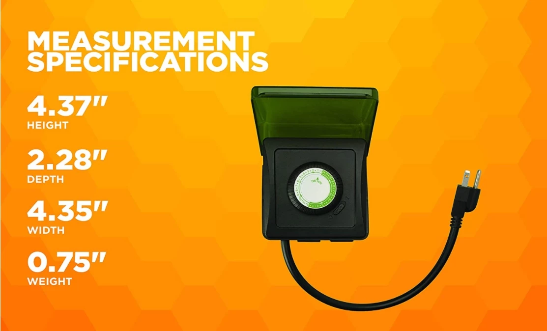 Woods 50012WD Outdoor 24-Hour Heavy Duty Mechanical Plug-In Timer, 2 Grounded Outlets 5 Woods 50012WD Outdoor 24-Hour Heavy Duty Mechanical Plug-In Timer, 2 Grounded Outlets - Image 3