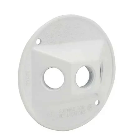 Hubbell Round Weatherproof Cluster Cover with Three Threaded Outlets 4 Hubbell Round Weatherproof Cluster Cover with Three Threaded Outlets - Image 2