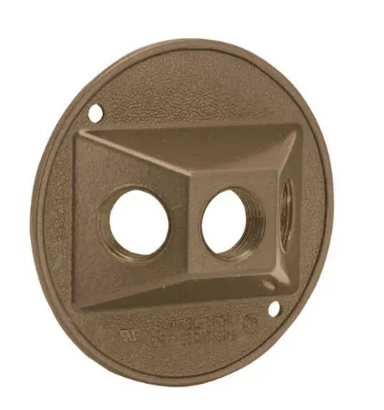 Hubbell Round Weatherproof Cluster Cover with Three Threaded Outlets 5 Hubbell Round Weatherproof Cluster Cover with Three Threaded Outlets - Image 3