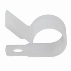 GB Plastic Cable Clamp, 3/8" Dia., Smooth Edge, Fast Install, Screw or Nail Mount, Natural 15/Bag