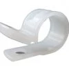 GB Plastic Cable Clamp, 1/2" Dia., Smooth Edge, Fast Install, Screw or Nail Mount, Natural 12/Bag
